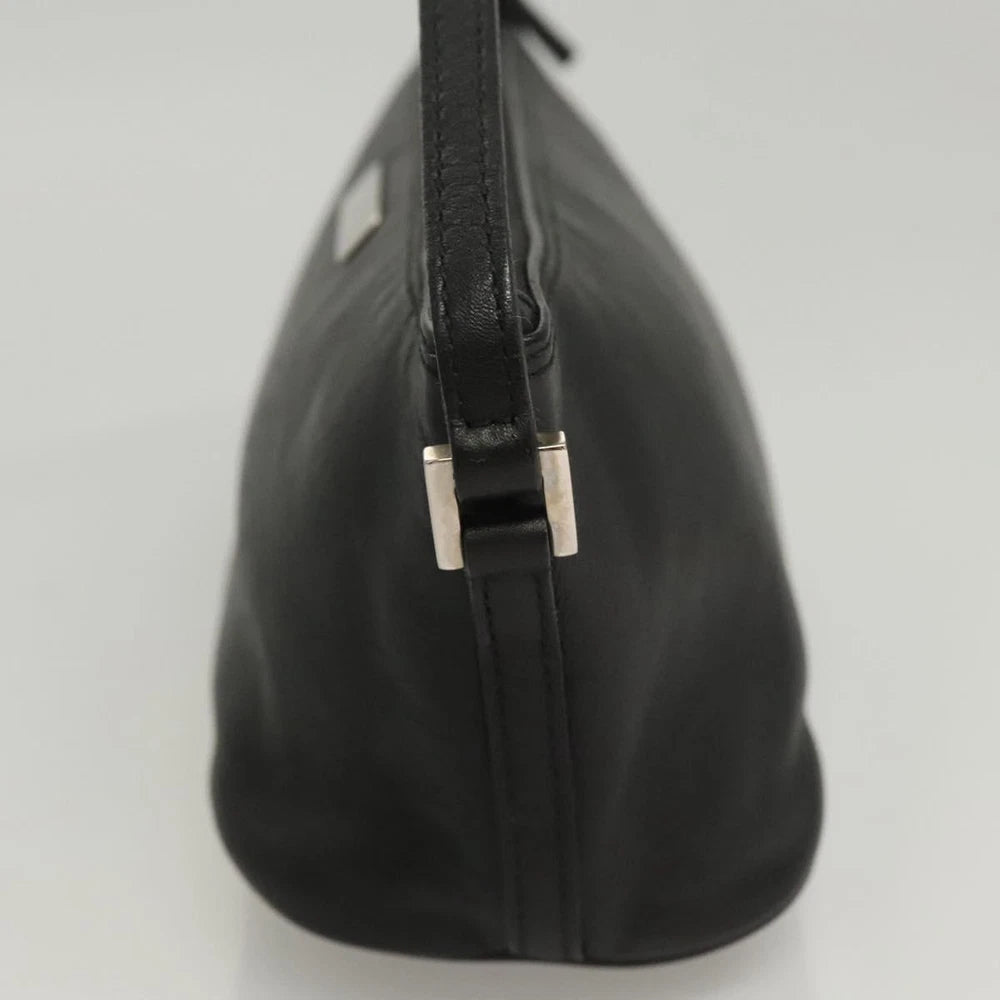 GUCCI SHOULDER BAG BLACK LEATHER