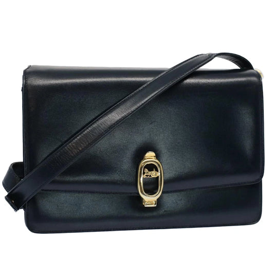 CELINE SHOULDER BAG NAVY LEATHER