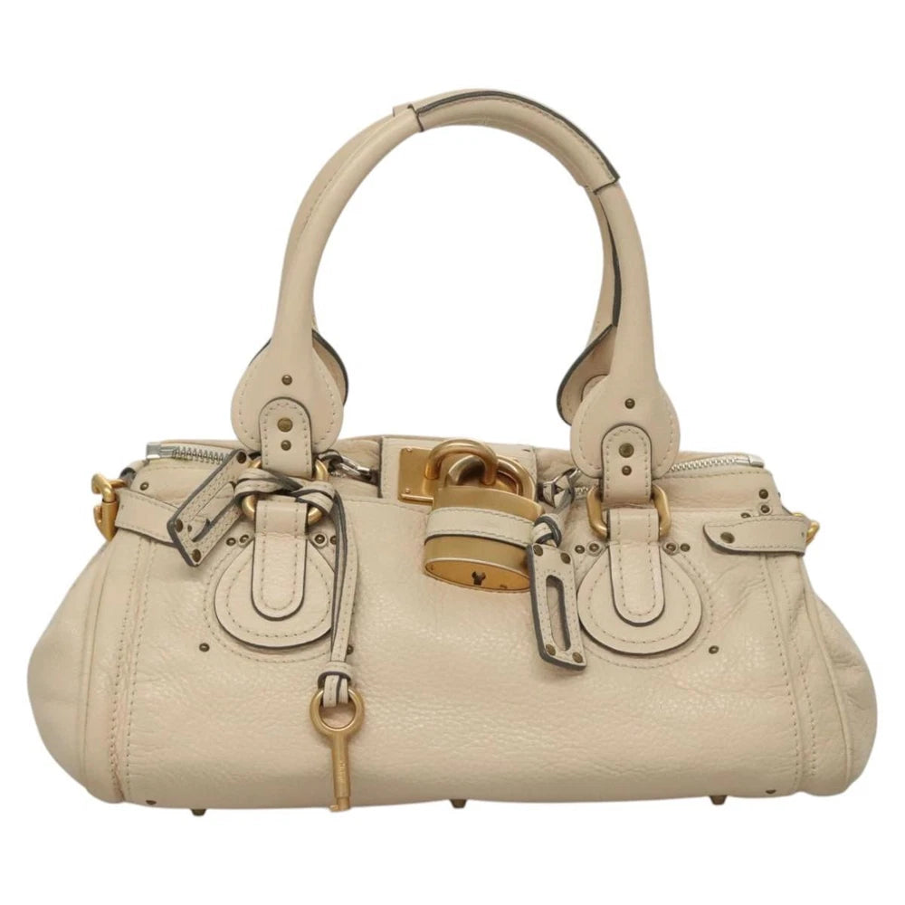 CHLOE PADDINGTON BAG WHITE LEATHER