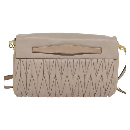 MIU MIU SHOULDER BAG PINK LEATHER