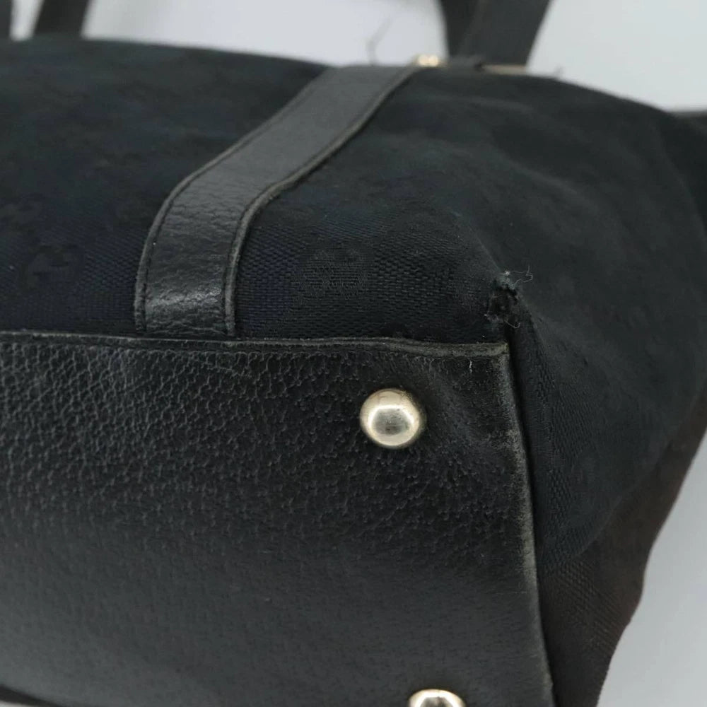 GUCCI TOTE BAG BLACK GG CANVAS