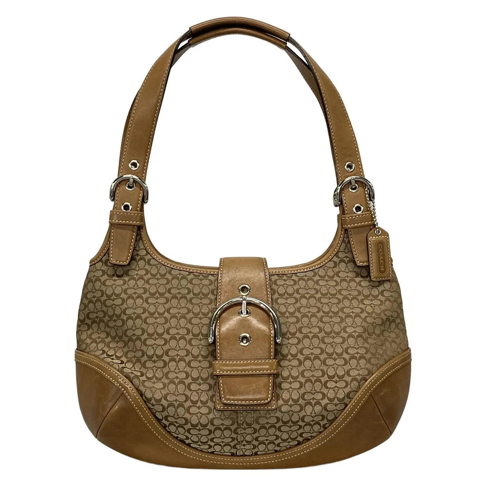Vintage Coach Mini Signature Bag - Beige and Brown