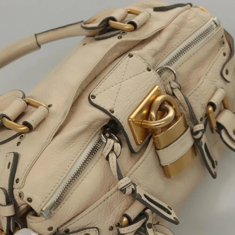 CHLOE PADDINGTON BAG WHITE LEATHER