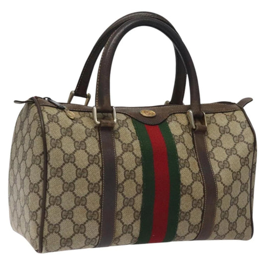 GUCCI BOSTON BAG GG SUPREME WEB SHERRY LINE