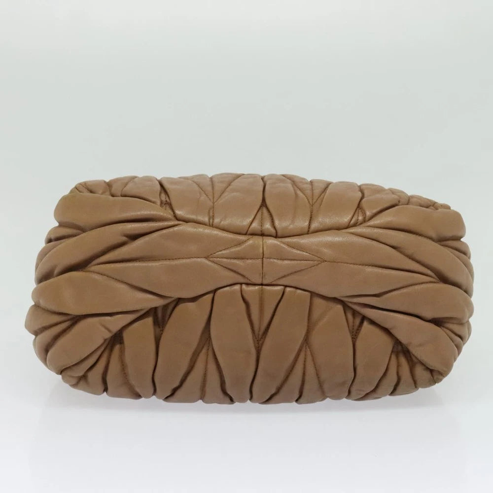 MIU MIU BAG BROWN MATELASSE LEATHER