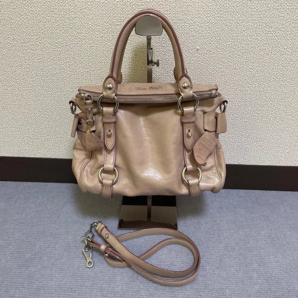 Vintage Miu Miu Mini Bow Bag - Pink Leather