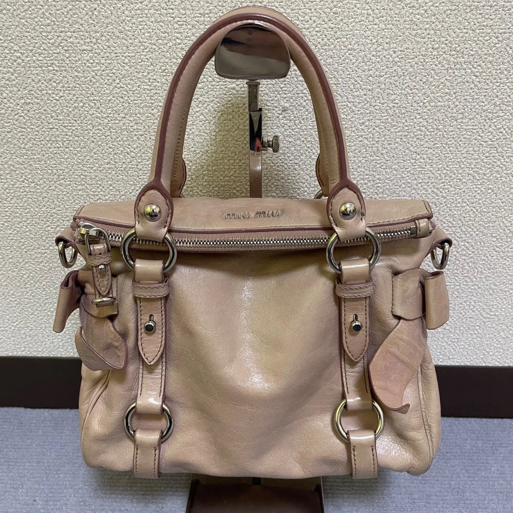 Vintage Miu Miu Mini Bow Bag - Pink Leather
