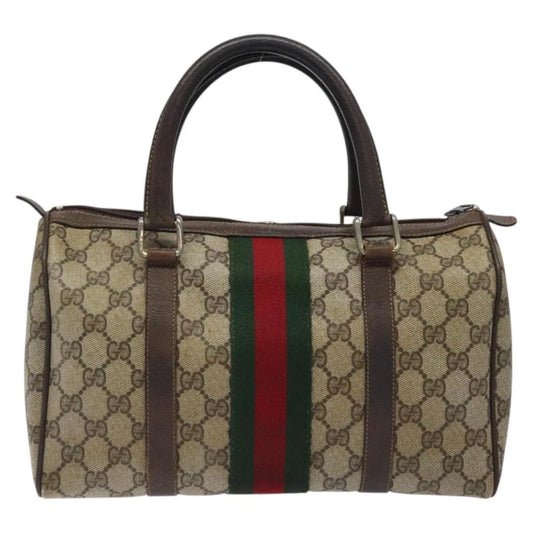 GUCCI BOSTON BAG GG SUPREME WEB SHERRY LINE