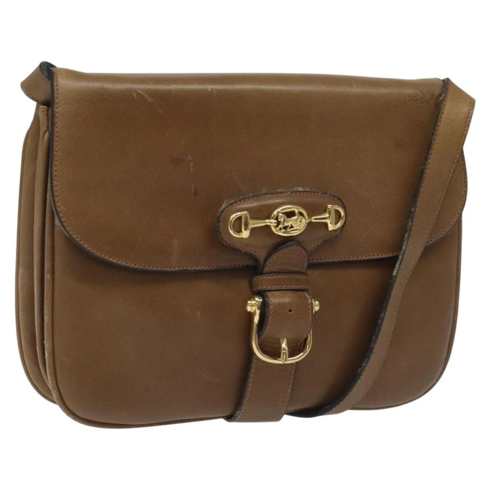 VINTAGE CELINE CROSSBODY BAG BROWN LEATHER