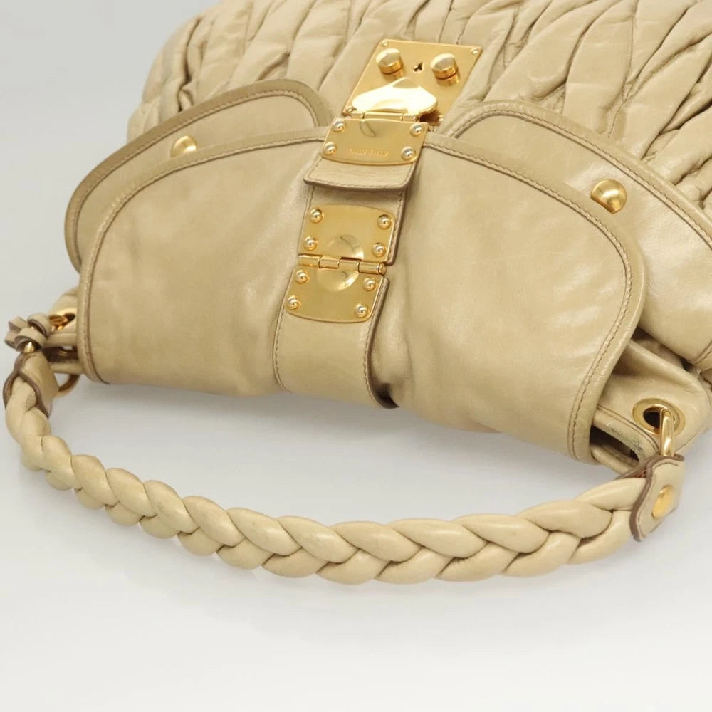 Miu Miu Matelasse Bag - Beige Leather