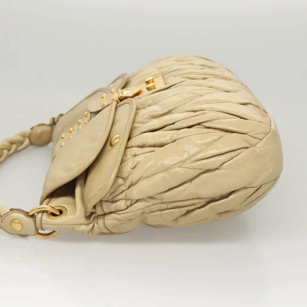 Miu Miu Matelasse Bag - Beige Leather