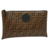 VINTAGE FENDI CLUTCH ZUCCA CANVAS BROWN