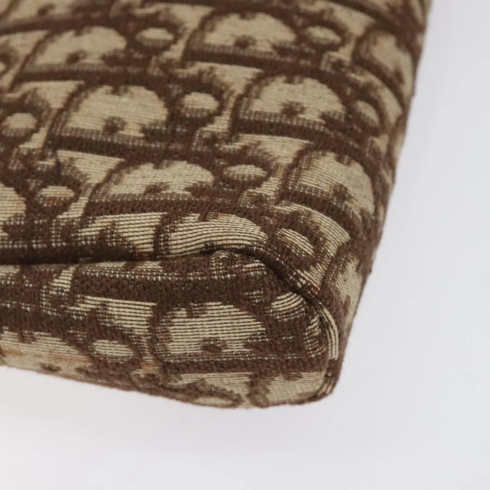 CHRISTIAN DIOR CLUTCH BROWN TROTTER CANVAS
