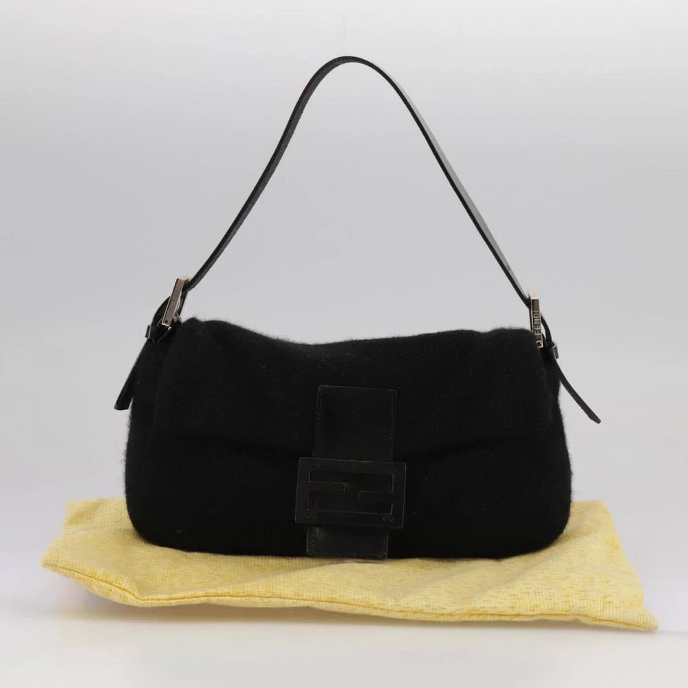 FENDI MAMMA BAGUETTE BLACK KNIT