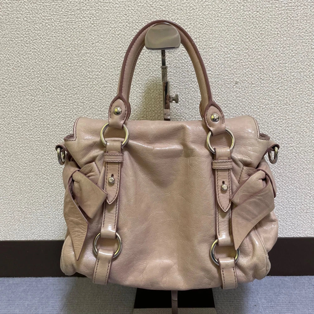 Vintage Miu Miu Mini Bow Bag - Pink Leather