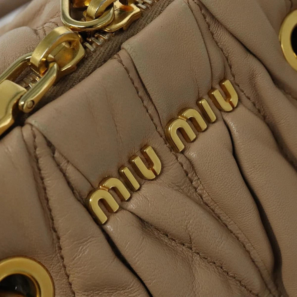 Miu Miu Matelasse Bag - Beige Leather