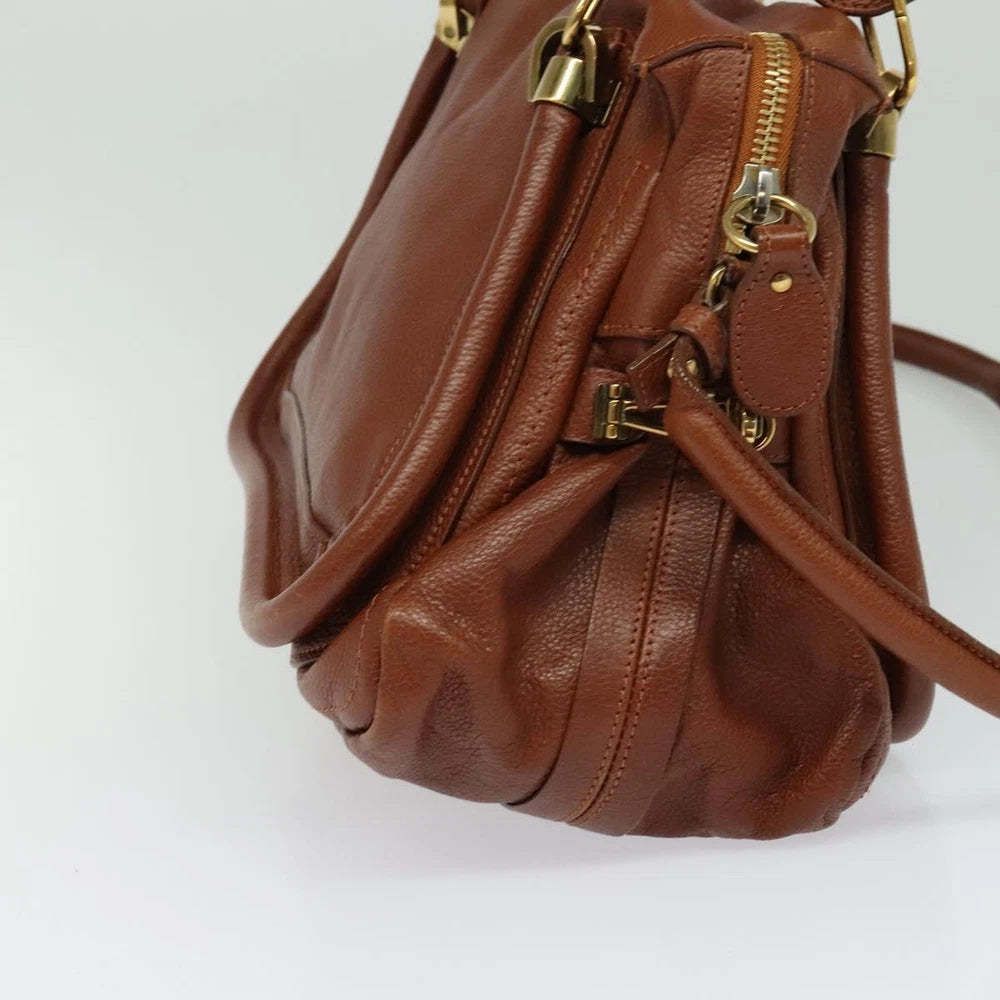 CHLOE PARATY BAG BROWN LEATHER