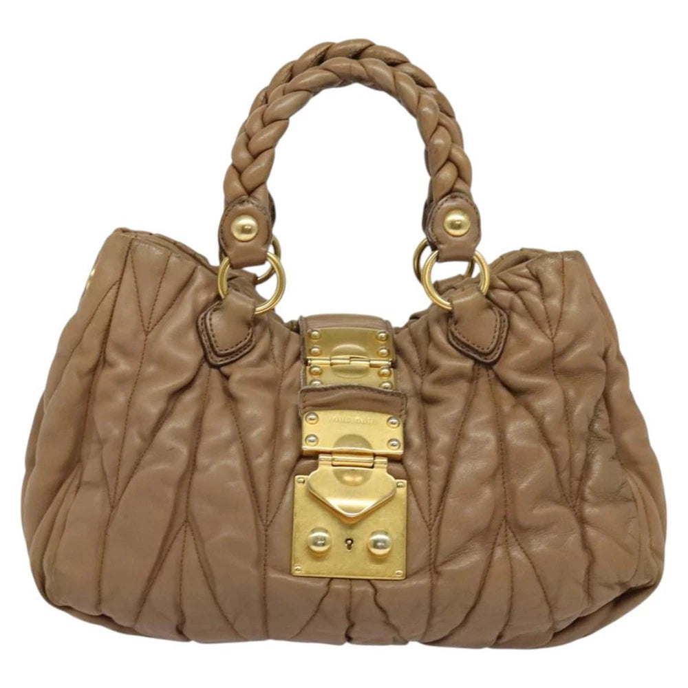 MIU MIU BAG BROWN MATELASSE LEATHER