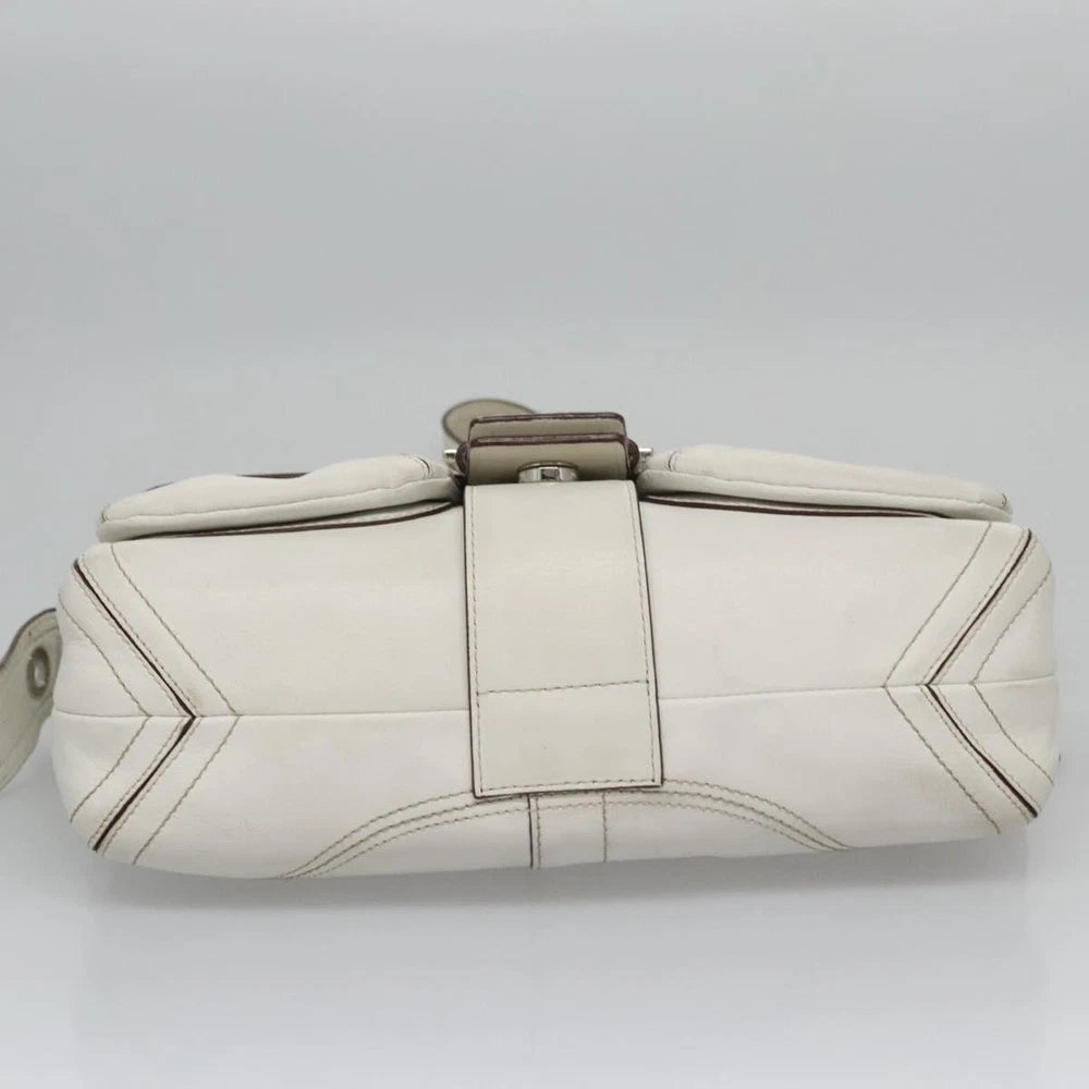 COACH SHOULDER BAG WHITE LEATHER