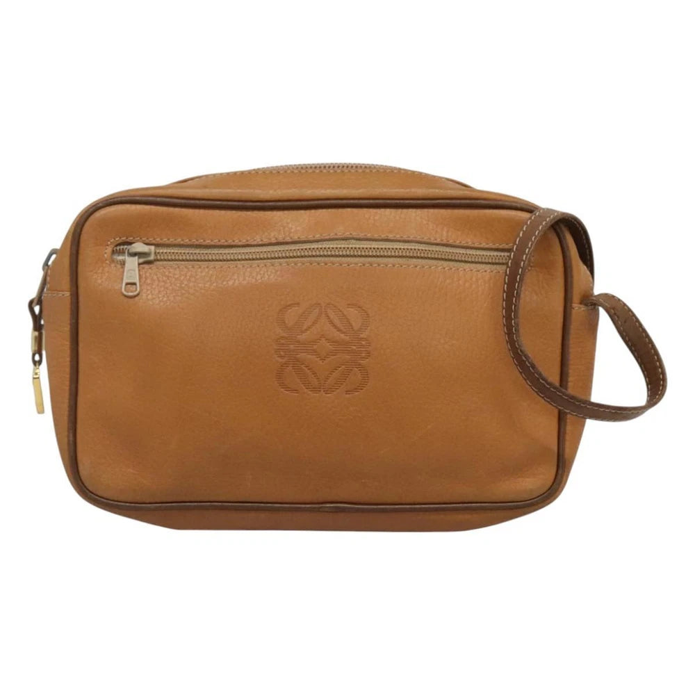 LOEWE CLUTCH BROWN LEATHER