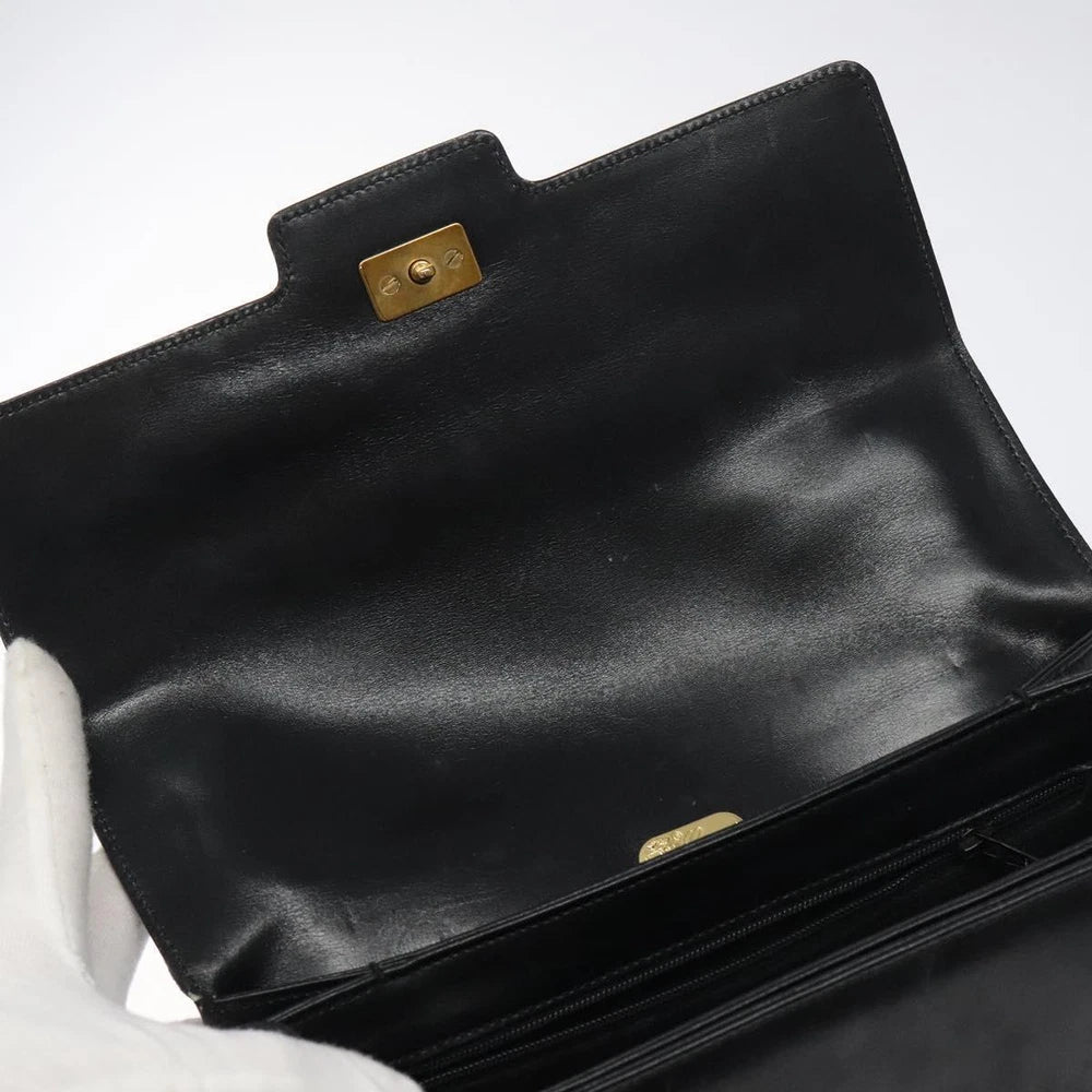 GUCCI BAMBOO BAG BLACK LEATHER