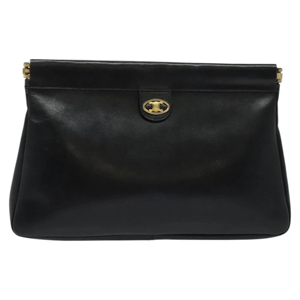 VINTAGE CELINE CLUTCH BLACK LEATHER