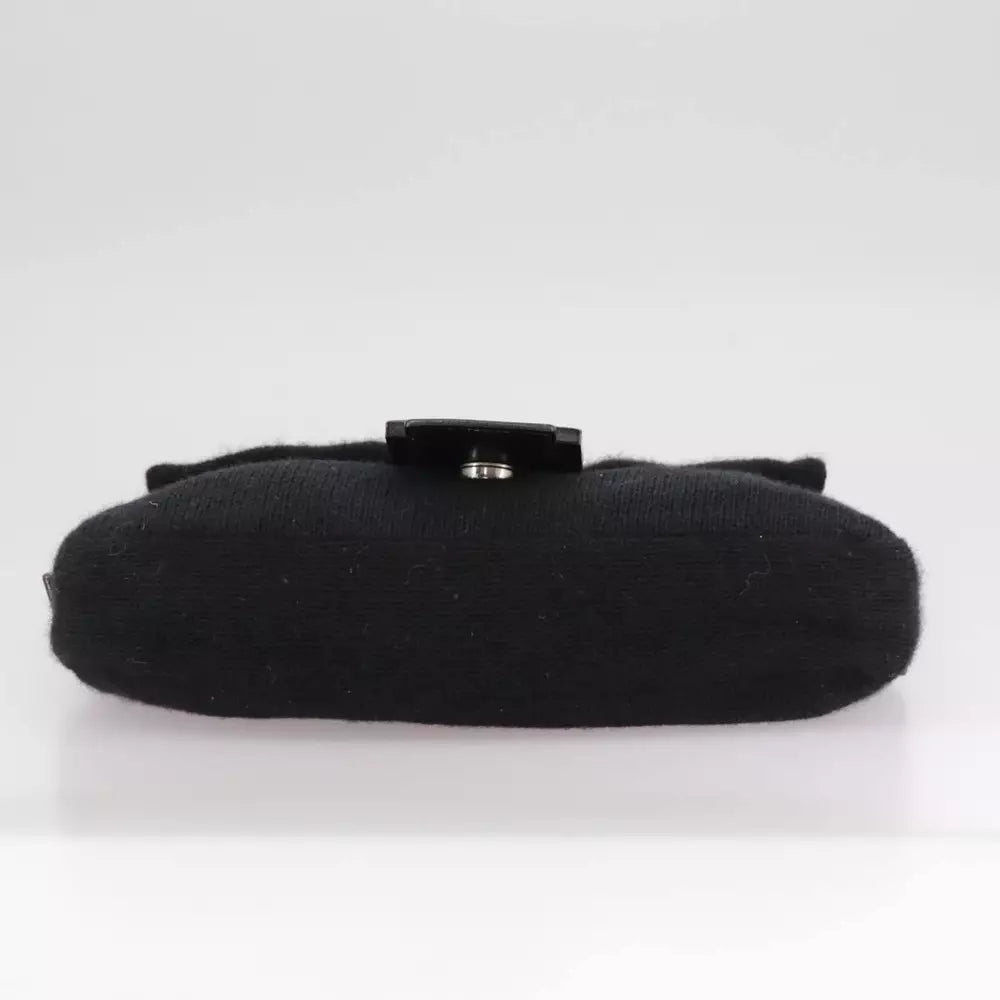 FENDI MAMMA BAGUETTE BLACK KNIT