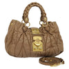 MIU MIU BAG BROWN MATELASSE LEATHER