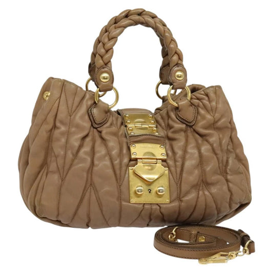 MIU MIU BAG BROWN MATELASSE LEATHER