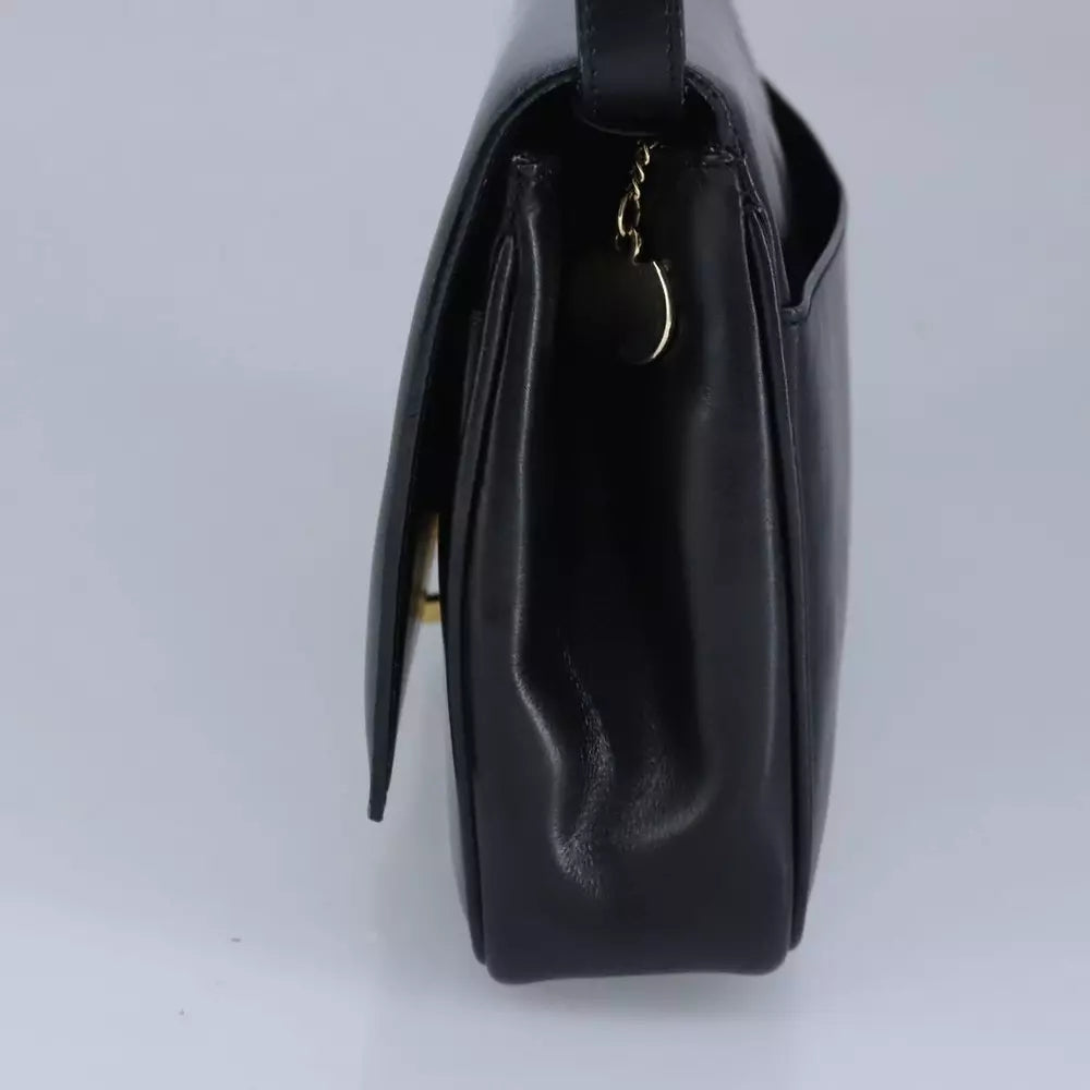 CELINE BLACK LEATHER SHOULDER BAG