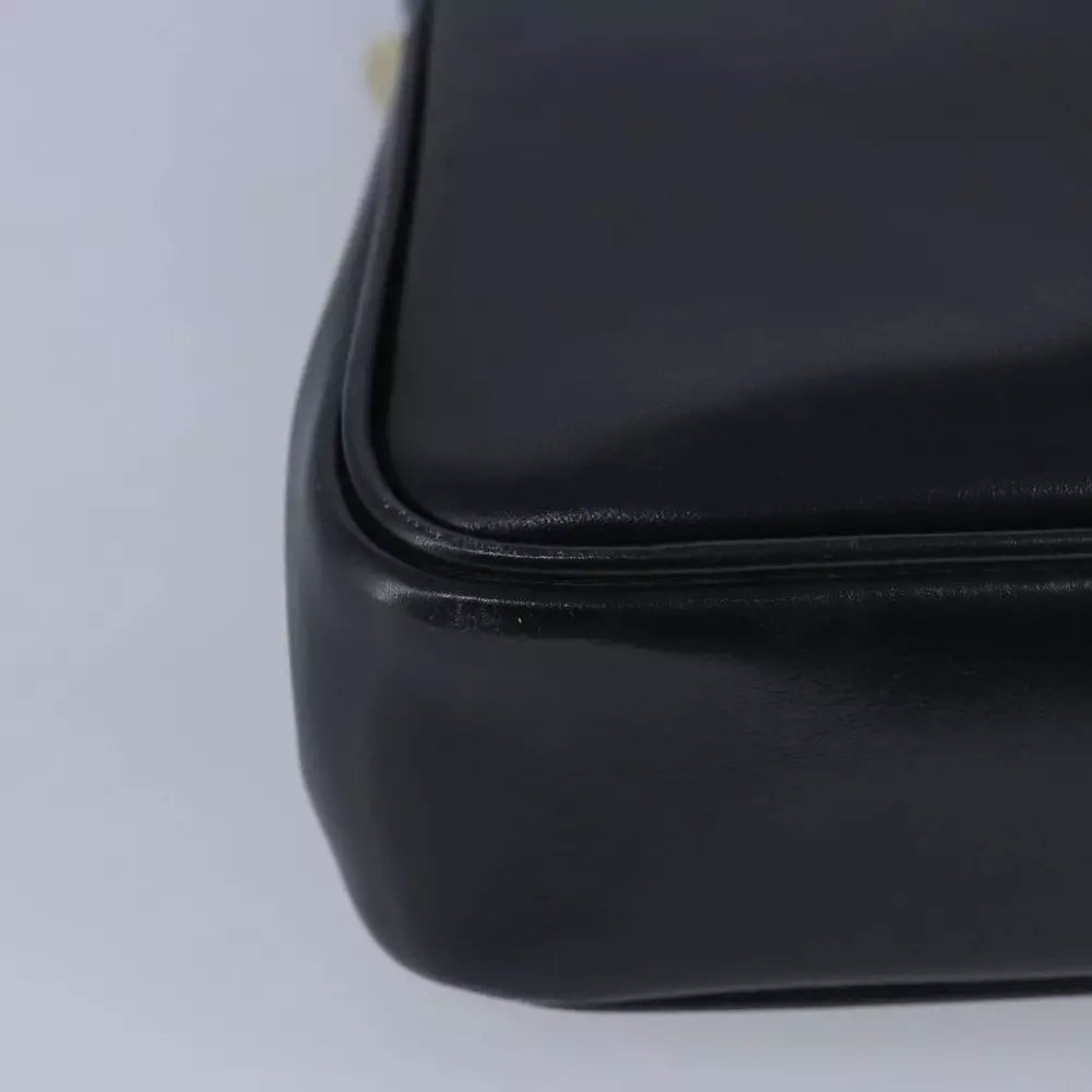 CELINE BLACK LEATHER SHOULDER BAG