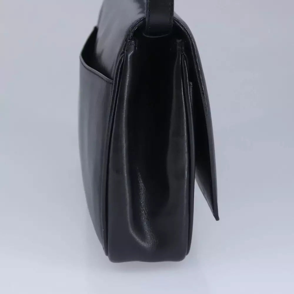 CELINE BLACK LEATHER SHOULDER BAG