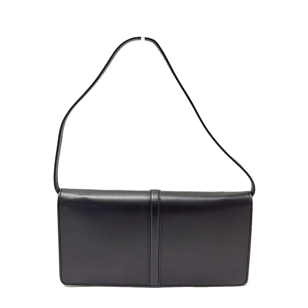 CELINE BLACK LEATHER SHOULDER BAG