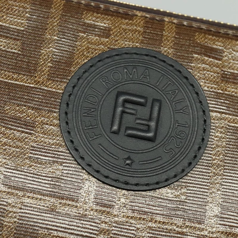 VINTAGE FENDI CLUTCH ZUCCA CANVAS BROWN