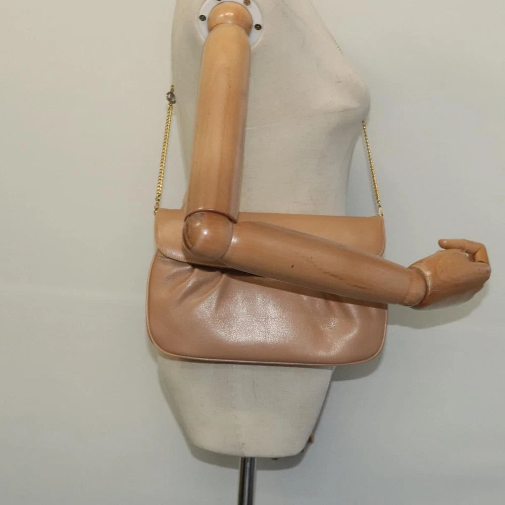 Christian Dior Chain Shoulder Bag - Beige Leather