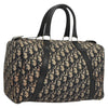 Dior Boston Bag vintage in navy Trotter Canvas, stylish handbag with leather details, dimensions: B31cm H18cm D16cm.