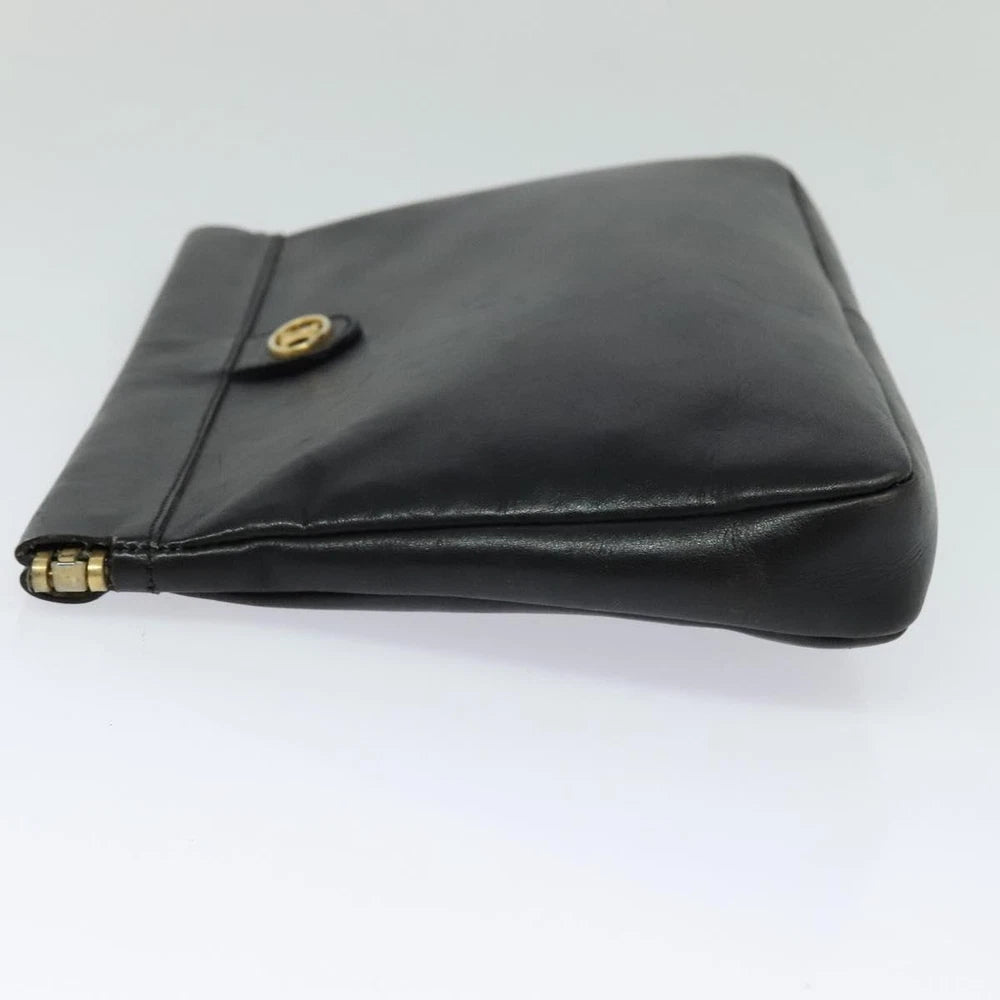VINTAGE CELINE CLUTCH BLACK LEATHER