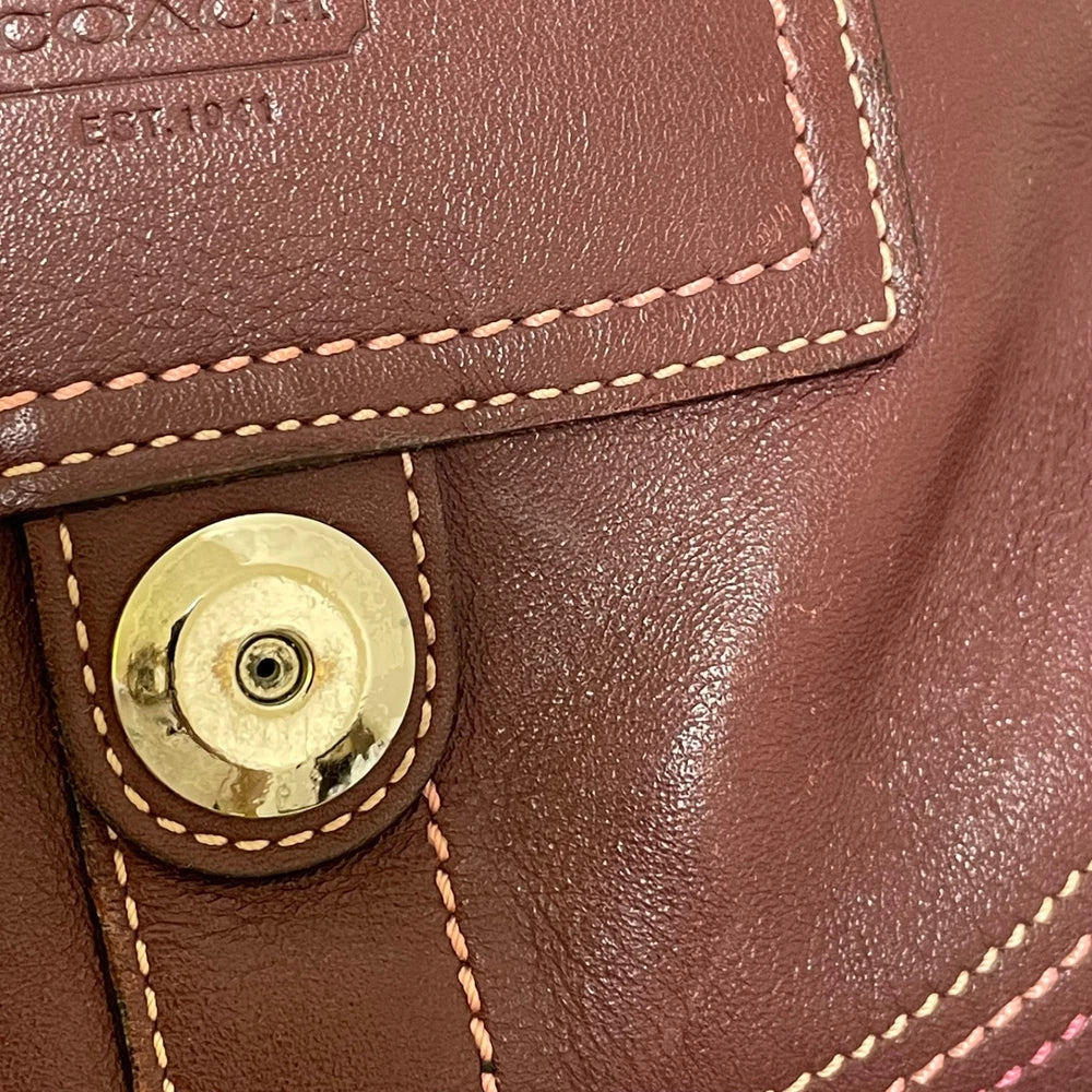 Vintage Coach Veske- Burgunder Leather　