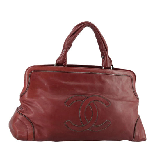 VINTAGE CHANEL COCO MARK BAG RED LEATHER