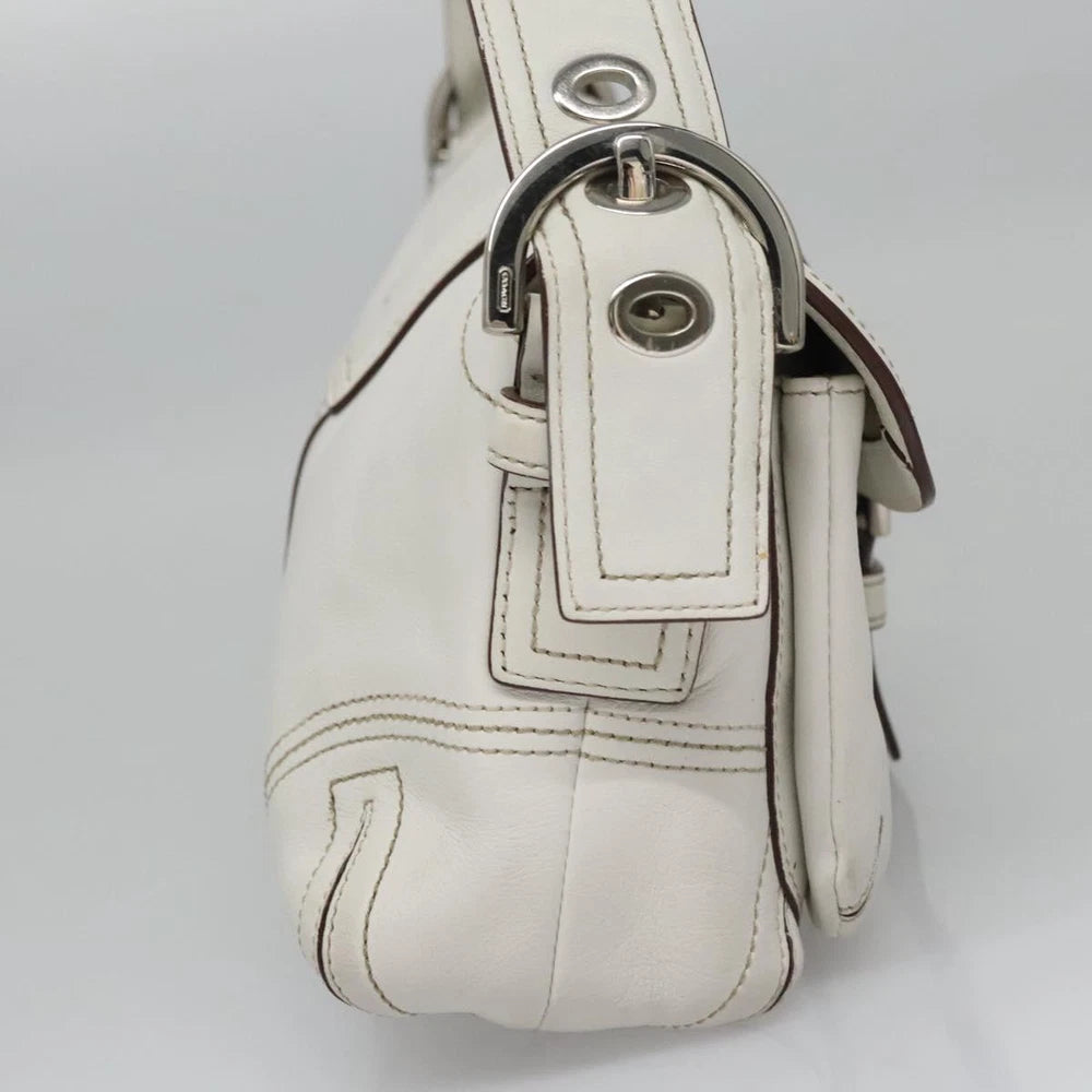 COACH SHOULDER BAG WHITE LEATHER