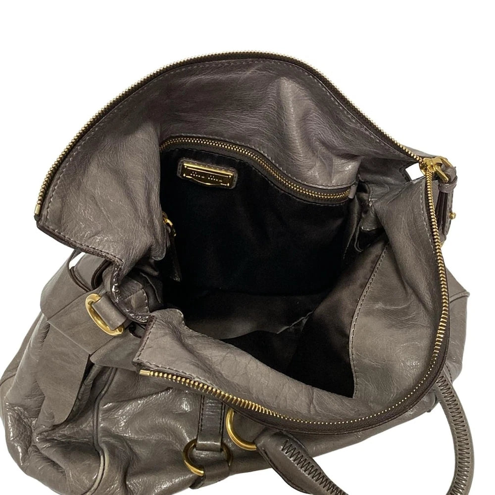 Vintage Miu Miu Veske - Grå Skinn