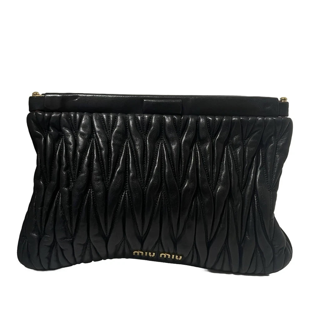 Miu Miu Clutch - Svart Skinn