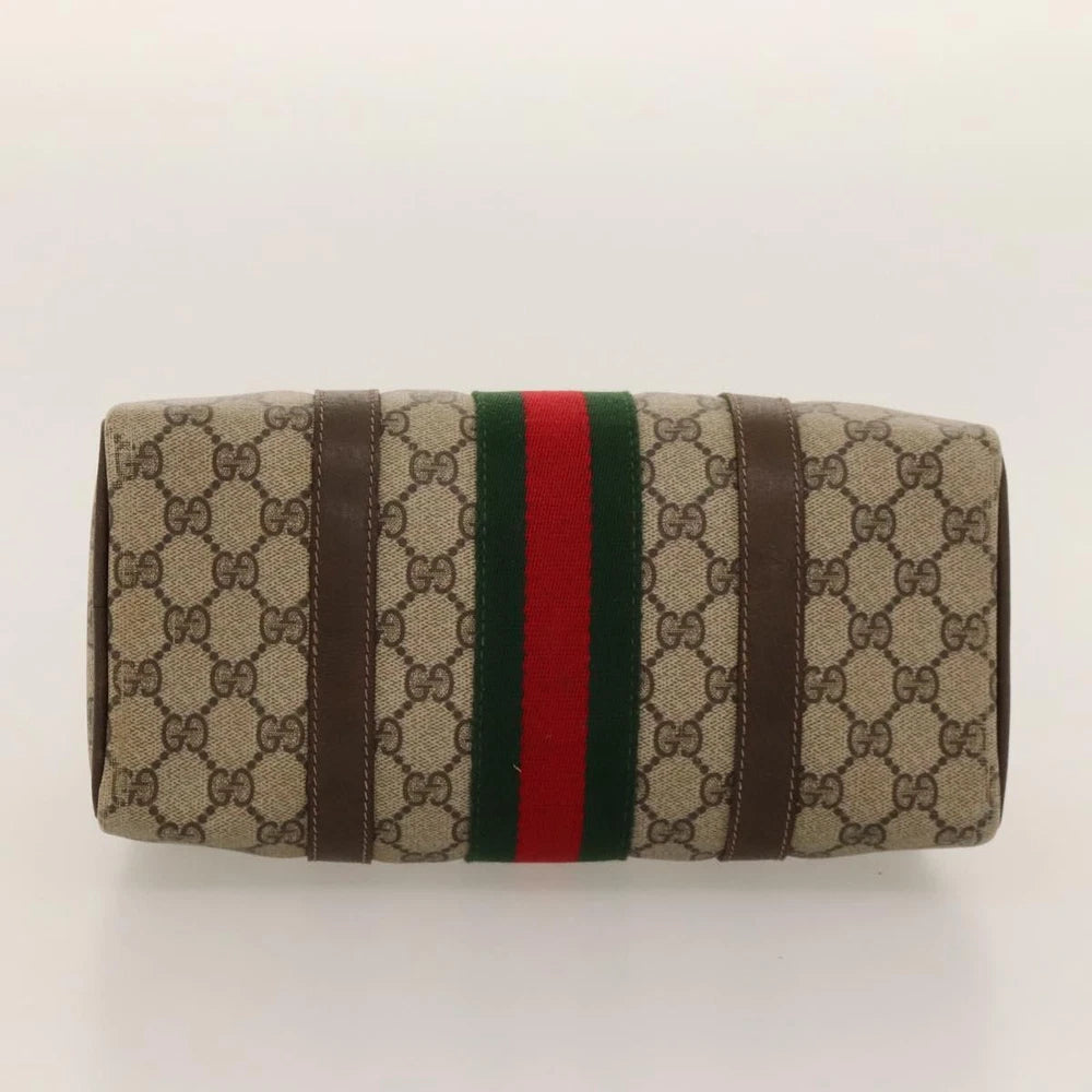 GUCCI BOSTON BAG GG SUPREME WEB SHERRY LINE