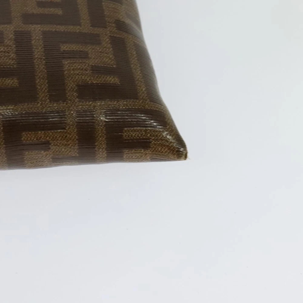 VINTAGE FENDI CLUTCH ZUCCA CANVAS BROWN