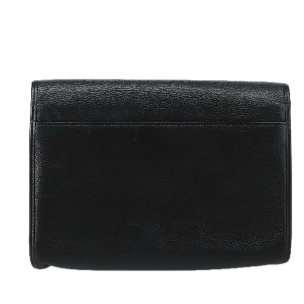 SAINT LAURENT CLUTCH BLACK LEATHER