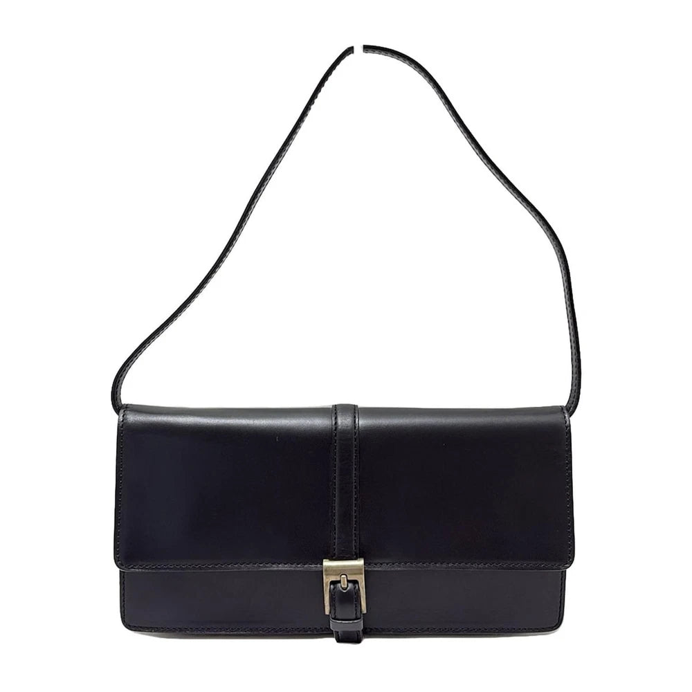 CELINE BLACK LEATHER SHOULDER BAG