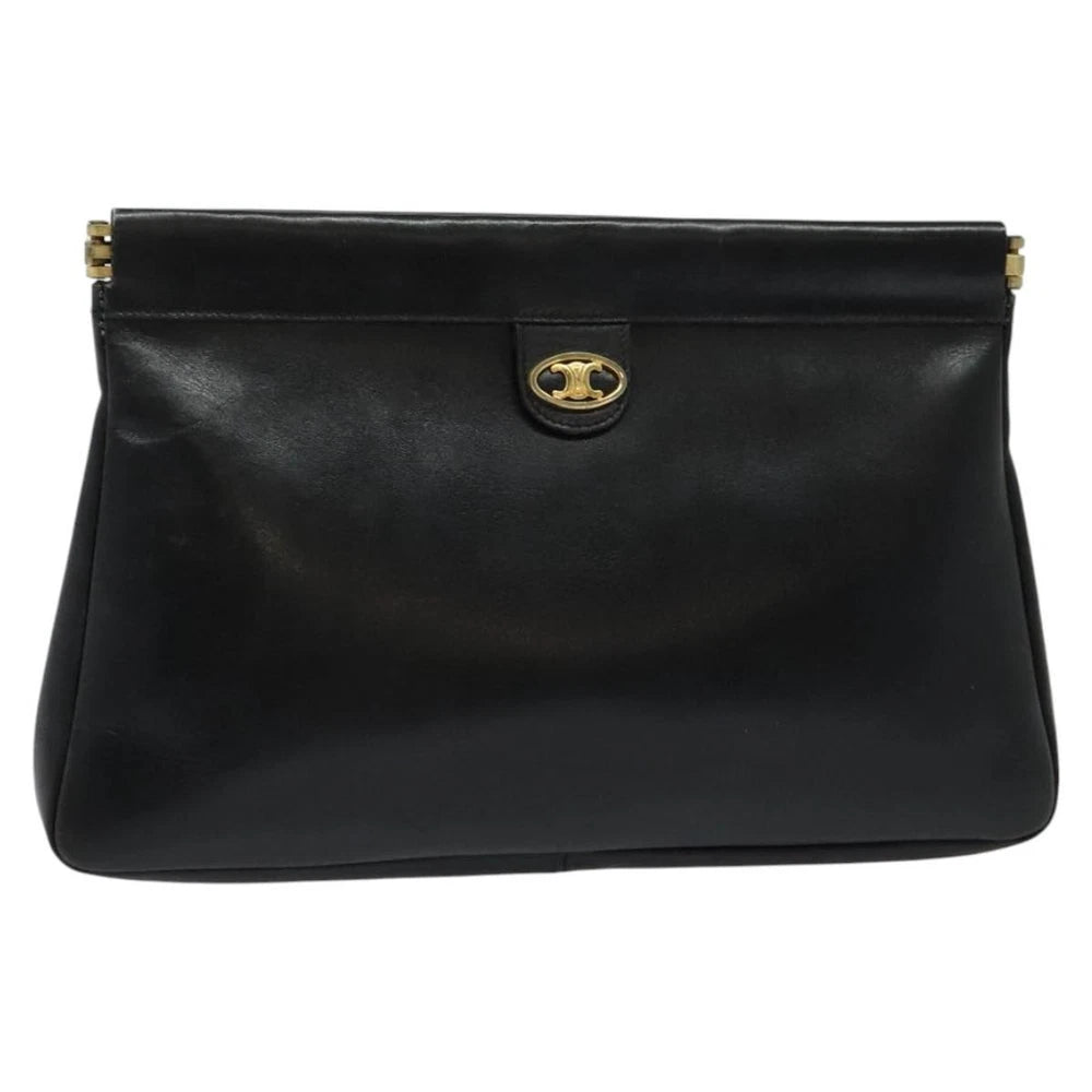 VINTAGE CELINE CLUTCH BLACK LEATHER