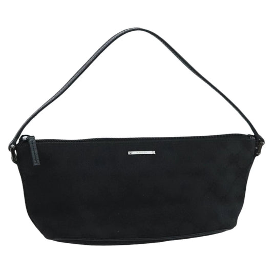 GUCCI SHOULDER BAG BLACK GG CANVAS