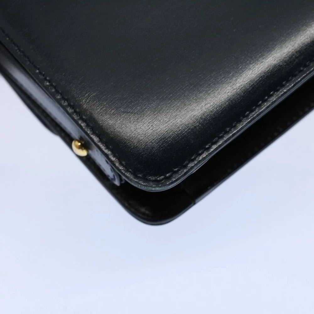CELINE SHOULDER BAG NAVY LEATHER