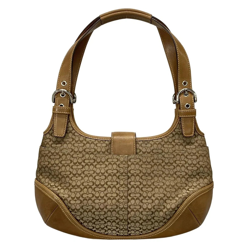 Vintage Coach Mini Signature Bag - Beige and Brown